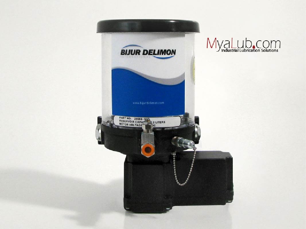 Bomba eléctrica para Aceite o Grasa El lubricador MultiPort Bijur Delimon es un lubricador eléctrico robusto, accionado por un motor, equipado con elementos de bombeo de salida fijos o ajustables para descargar grasa o aceite en un amplio rango de operación. Los interruptores de bajo nivel son opcionales en esta unidad compacta. Con el lubricador MultiPort se pueden usar hasta tres líneas de alimentación independientes. Una selección de temporizadores y controladores / monitores están disponibles para programar los lubricadores MultiPort. Modelos: -30787-1NF -41320-1NF